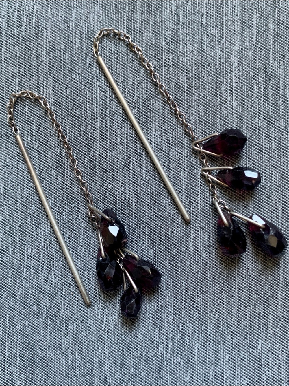 Chan Luu Threader Earrings - Garnet